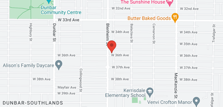 map of 3289 W 36TH AVENUE